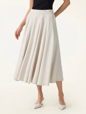 OGL PETITE Lyocell Blend Volume Skirt with Pockets size XSP Fog Beige